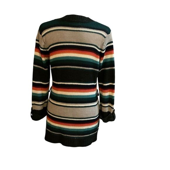 Allison Brittney Women's XL Striped Button Up Cardigan Sweater Multicolor - Picture 4 of 8